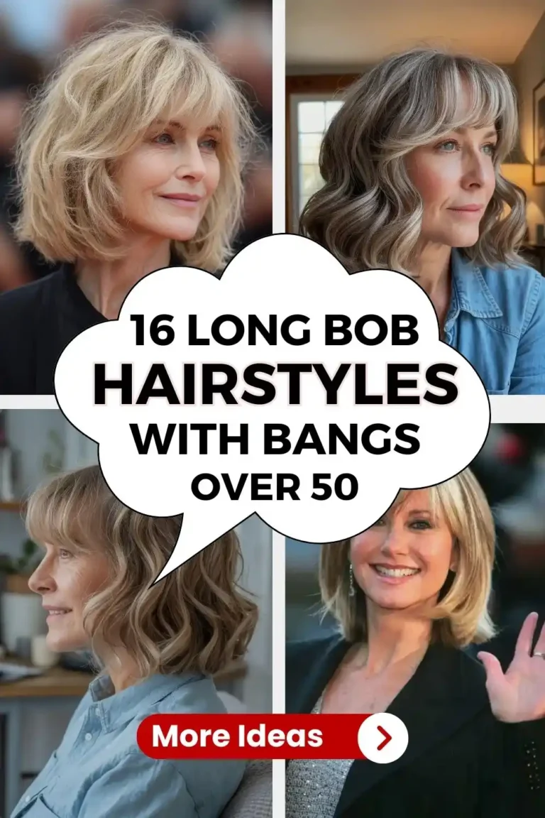 16 Long Bob Hairstyles with Bangs Over 50