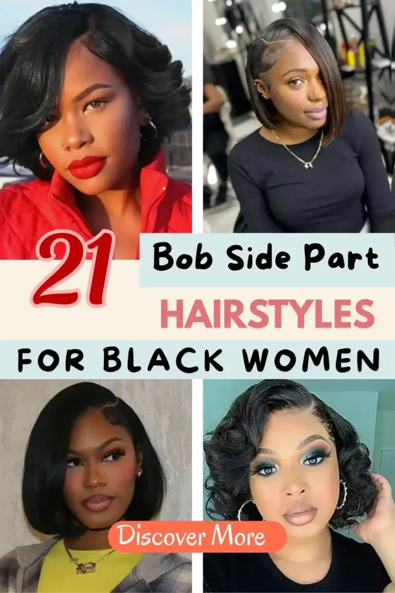 Bob side part hairstyles for Black women featuring sleek short bobs, deep side parts, and polished weave looks.