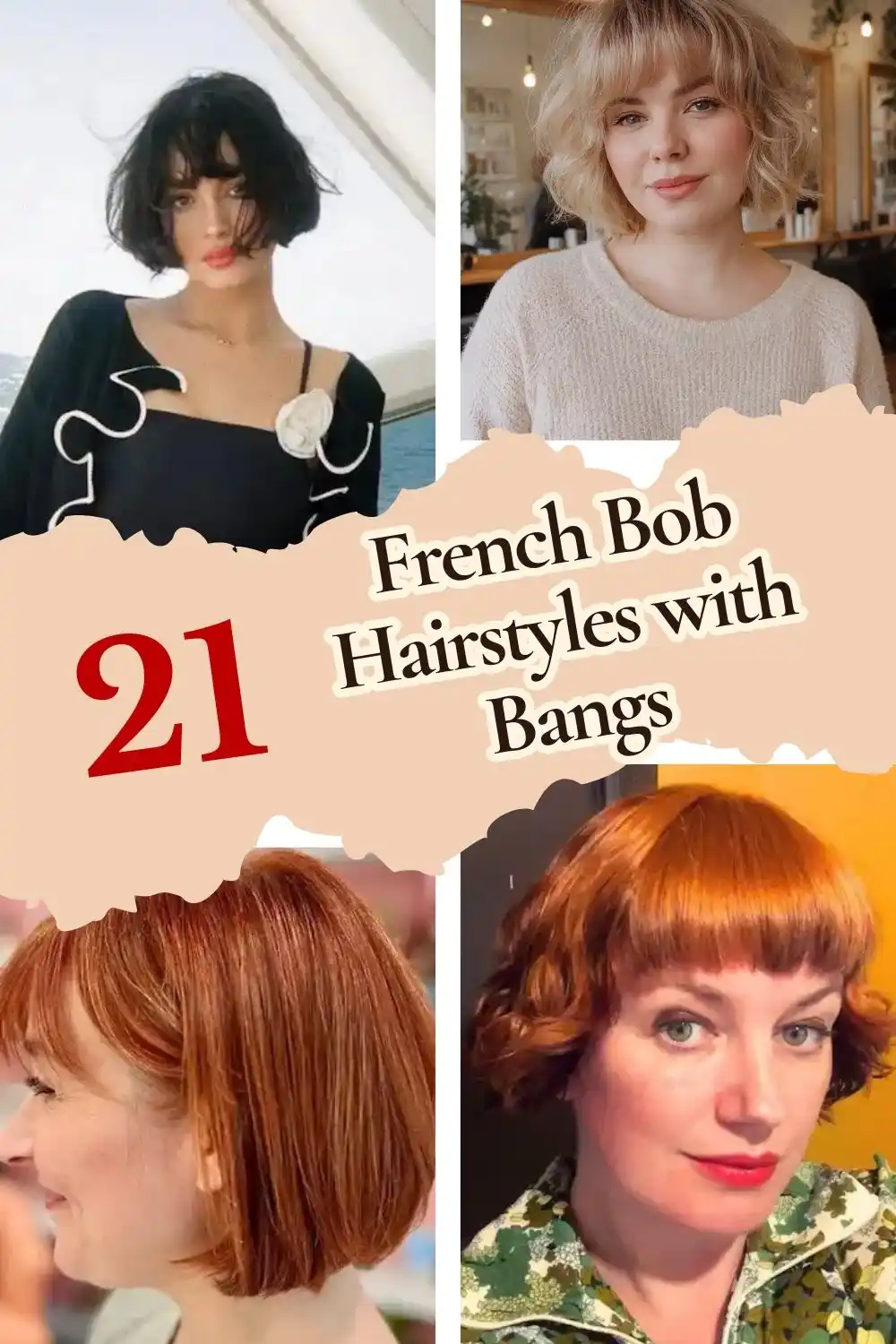 French bob hairstyles with bangs featuring short Parisian-inspired bobs, sleek cuts, and soft fringe for a chic modern look.